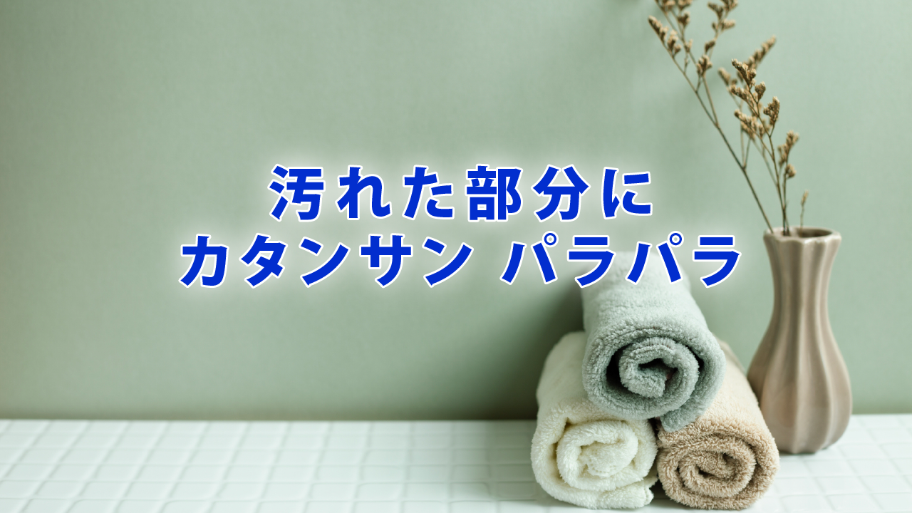 汚れた部分にカタンサンパラパラ